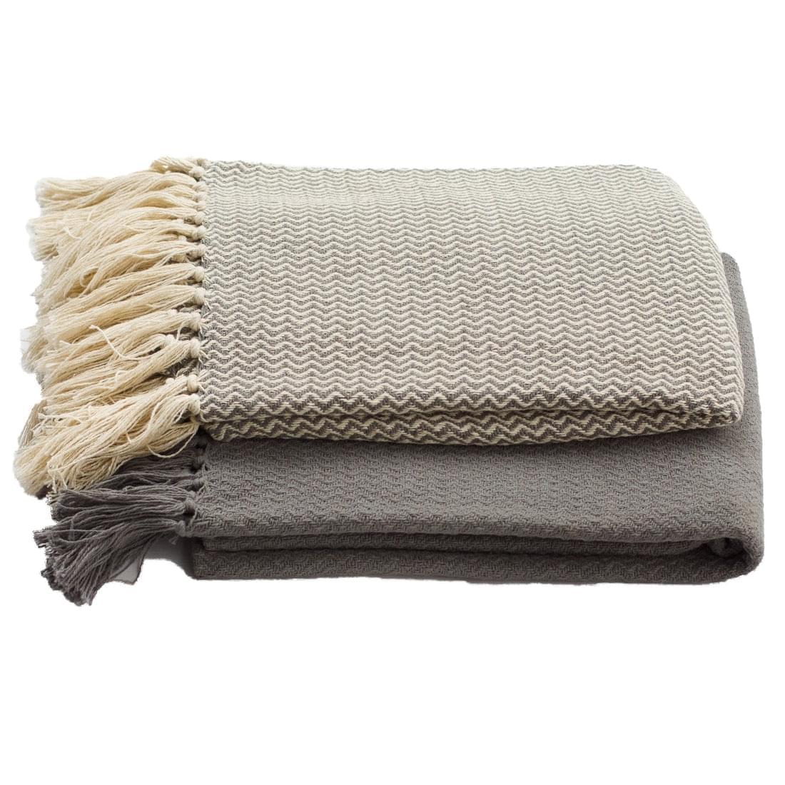 Cotton Throw Blankets | Two Piece Set
